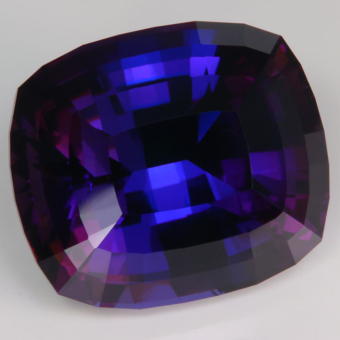 Rare natural beautiful tanzanite gemstone antique cushion cut
