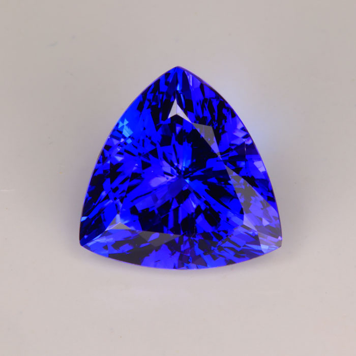 violet blue trilliant cut tanzanite gemstone