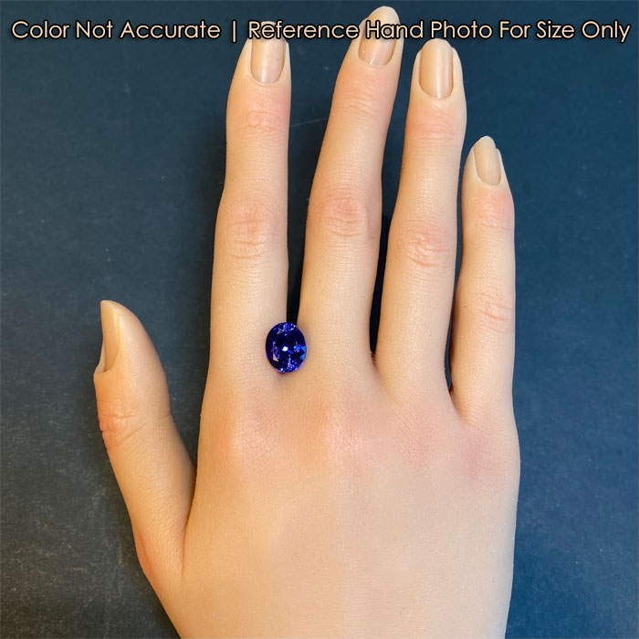 tanzanite gemstone size to hand