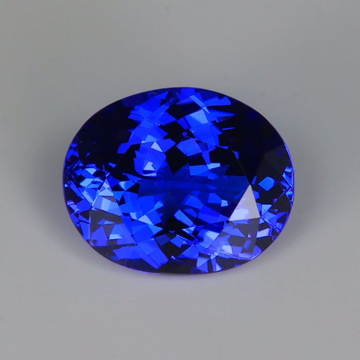 oval cut blue tanzanite gemstone