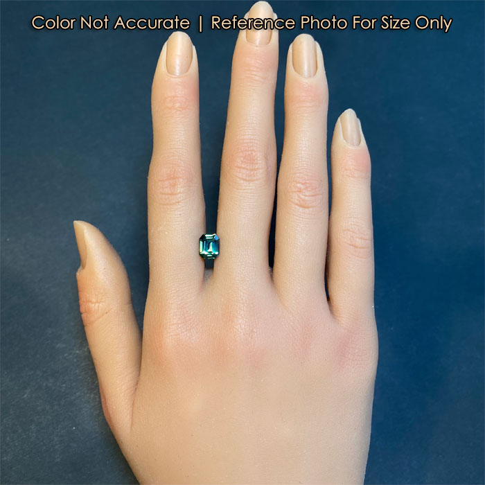 bicolor blue green sapphire size