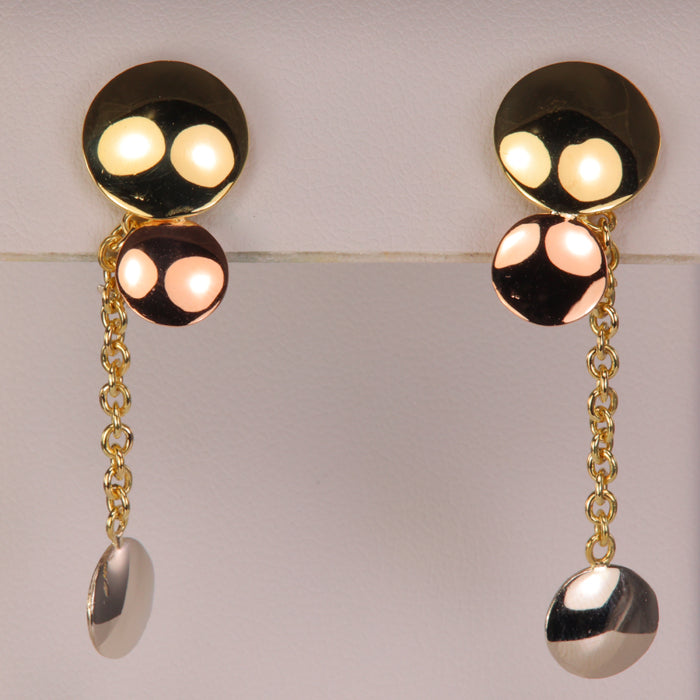 estate yellow rose and white gold earrings