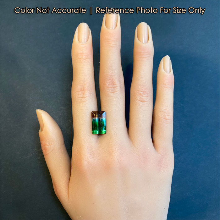 Natural TriColor Tourmaline Gem Size