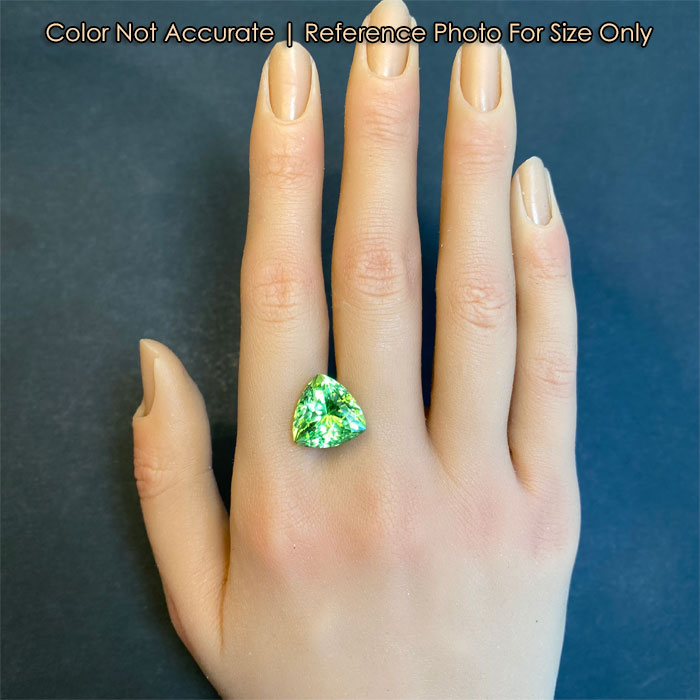 size of trilliant peridot