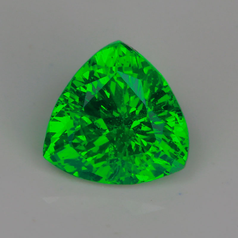 trilliant cut green tsavorite garnet gemstone