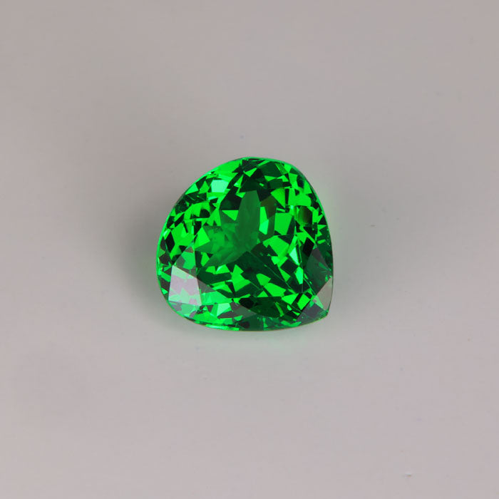 pear shape tsavorite bluish green