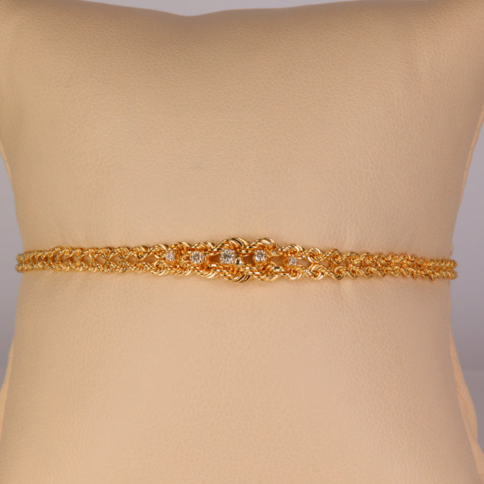 yellow gold estate bracelet with diamonds