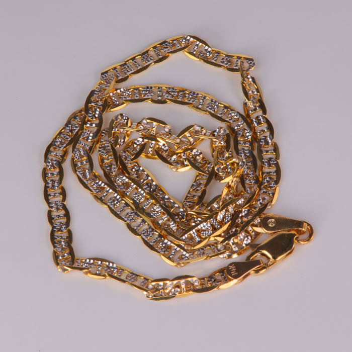 yellow and white gold estate chain anchor link style