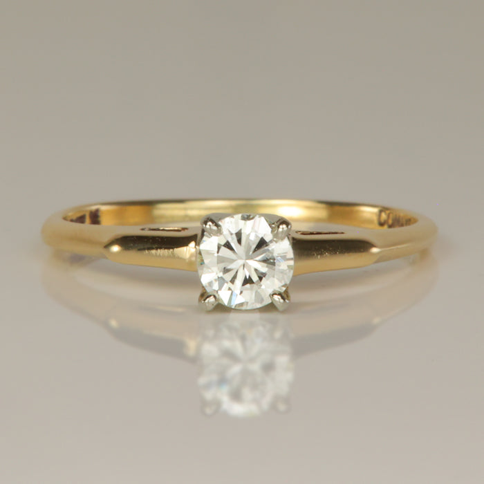 yellow and white gold diamond ring