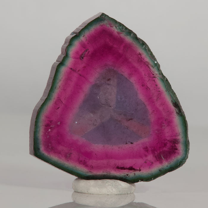 watermelon tourmaline gemstone slice pink green brazil