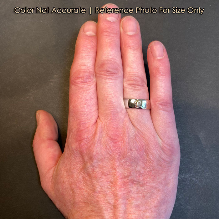 white and yellow gold cross ring size to hand