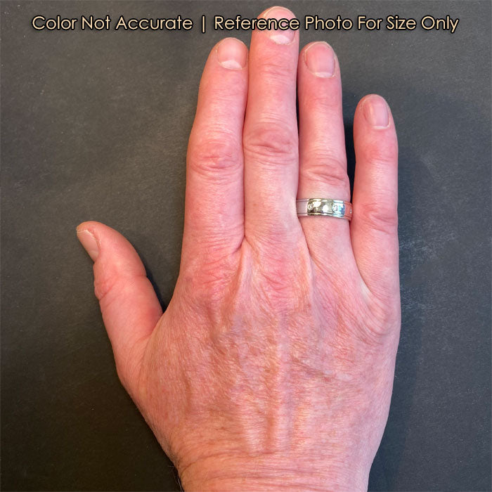 white gold diamond band size to hand