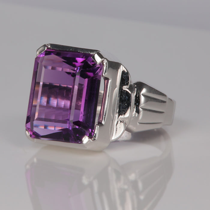 amethyst gemstone estate statement ring
