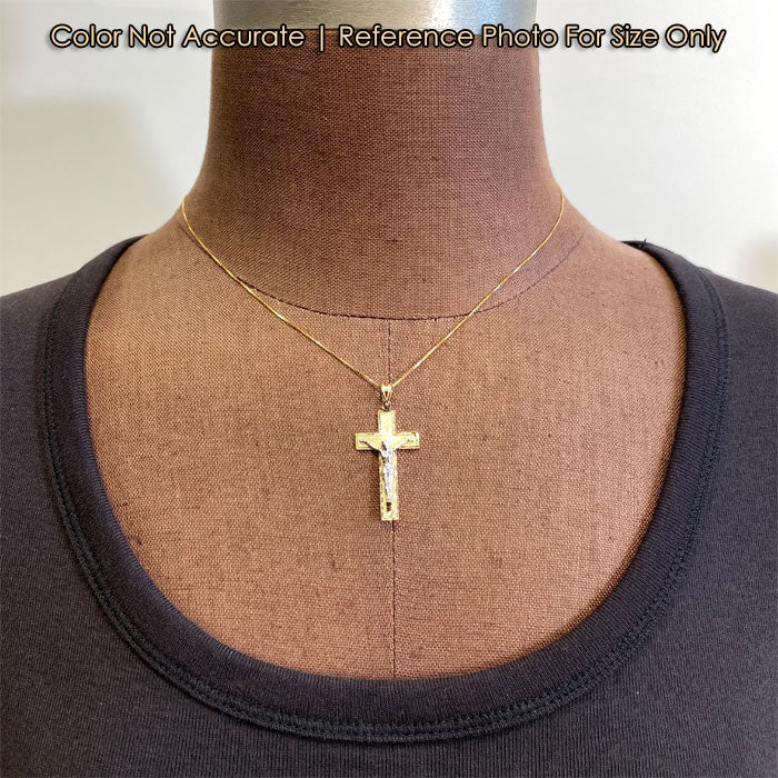 pendant on bust yellow and white gold crucifix