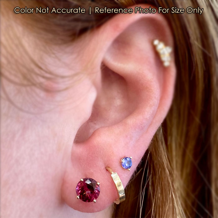 violet red rhodolite studs size