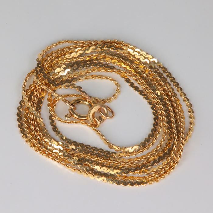 estate yellow gold serpentine link chain