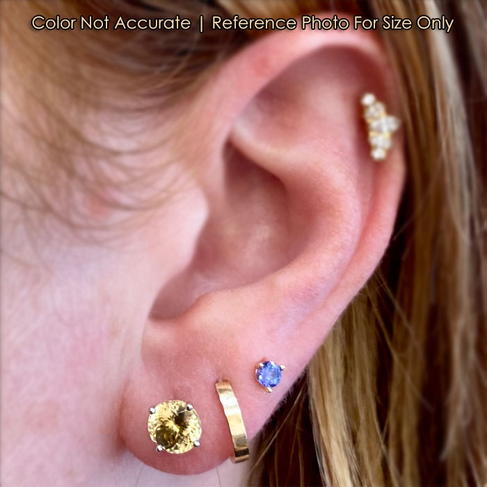 white gold yellow zircon gem earrings size