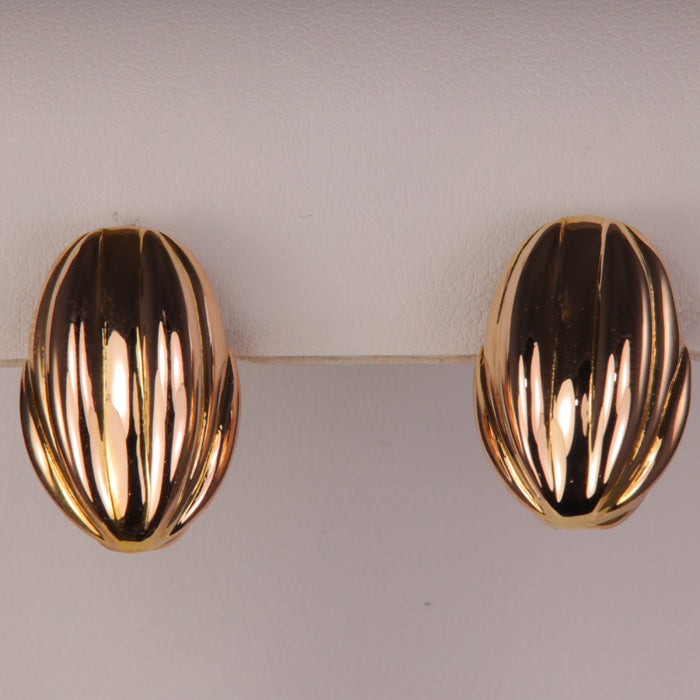 yellow gold estate earrings