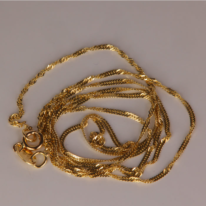 estate yellow gold singpore link chain necklace
