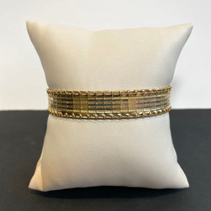 14k yellow gold watch band style bracelet