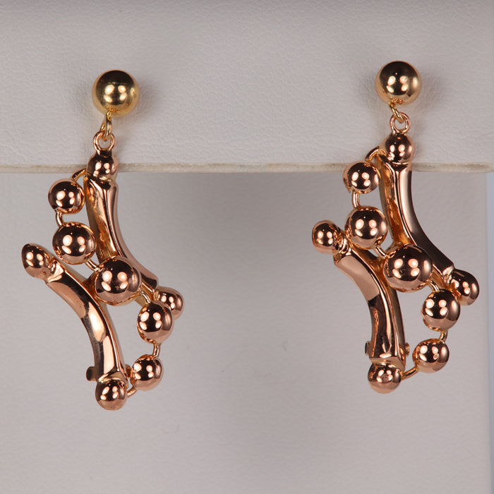 Yellow and Rose Gold Estate Earrings