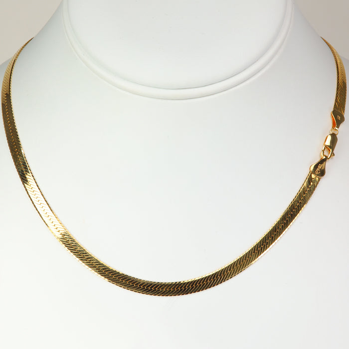estate gold herringbone necklace