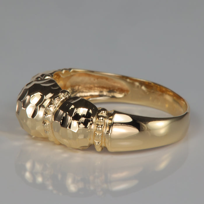 bead and ball design gold ring