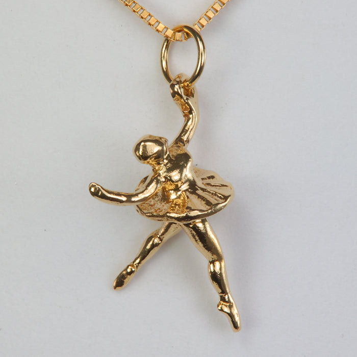 gold ballerina pendant charm