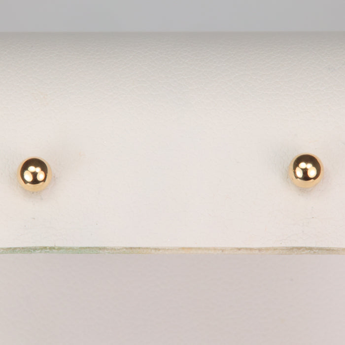 yellow gold ball earrings studs