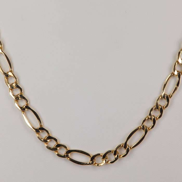 yellow gold estate chain figaro link