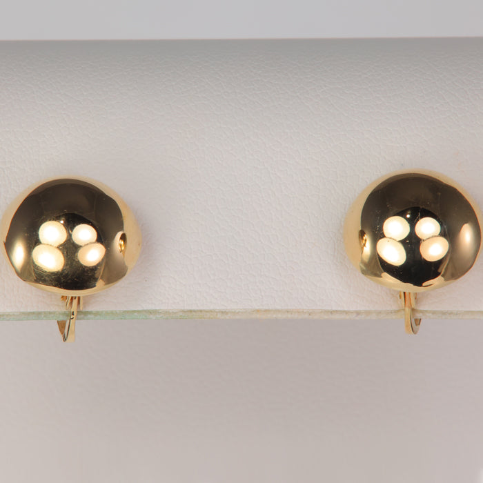estate earrings in yellow gold with dome shape