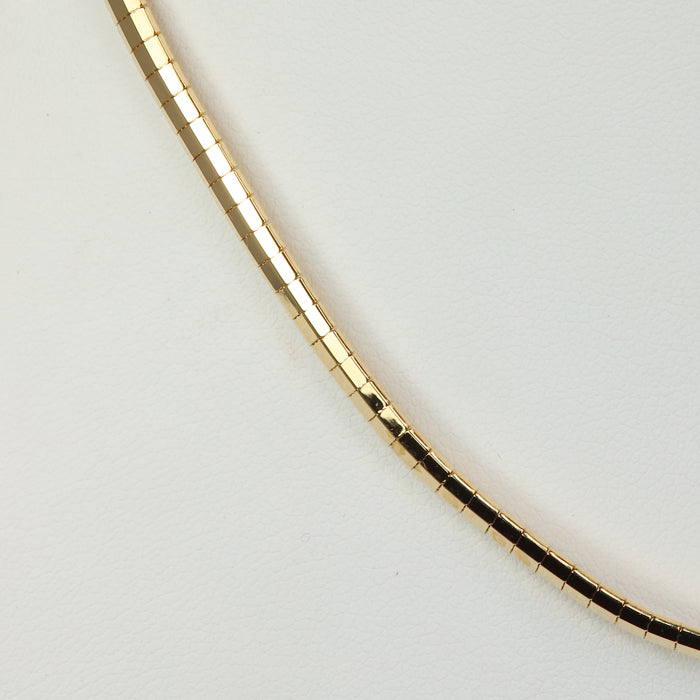 yellow gold omega style chain necklace