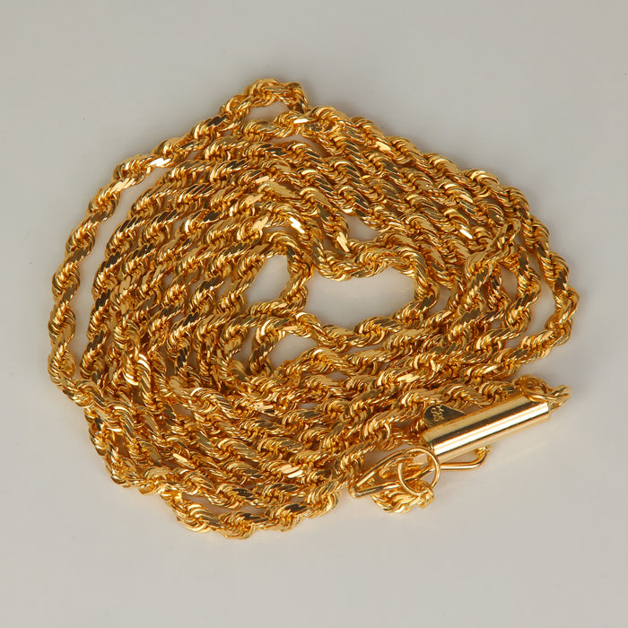 yellow gold rope link chain