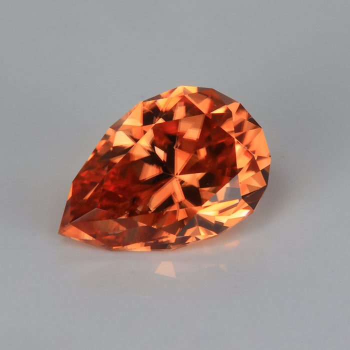 pear shape zircon pink orange color