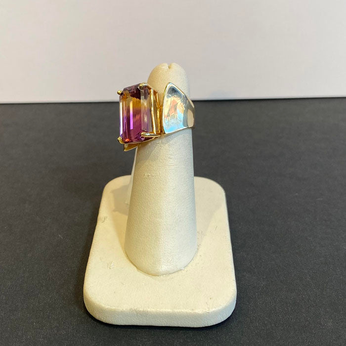 14k yellow gold ametrine ring