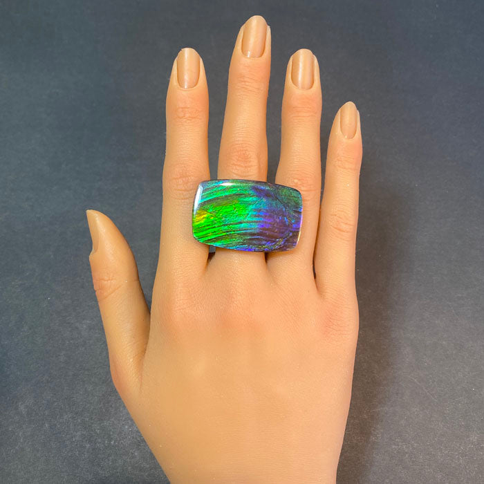 ammolite antique cushion cabochon