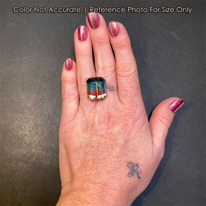 size of 30ct bicolor tourmaline