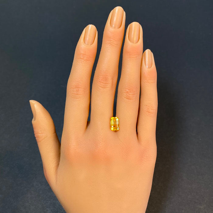 yellow sapphire bicolor emerald cut gemstone