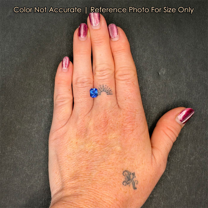 emerald cut sapphire on hand