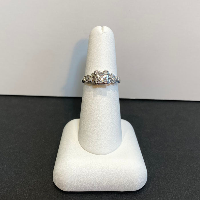 diamond and 14k white gold ring