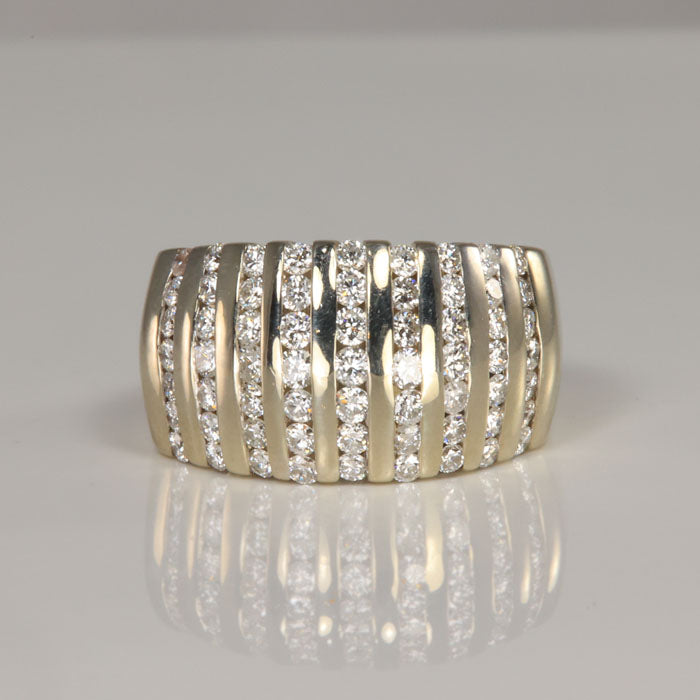 diamond ring statement band white gold