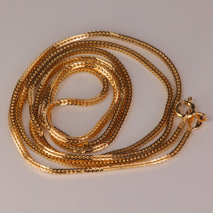 estate yellow gold diamond cut foxtail link chain