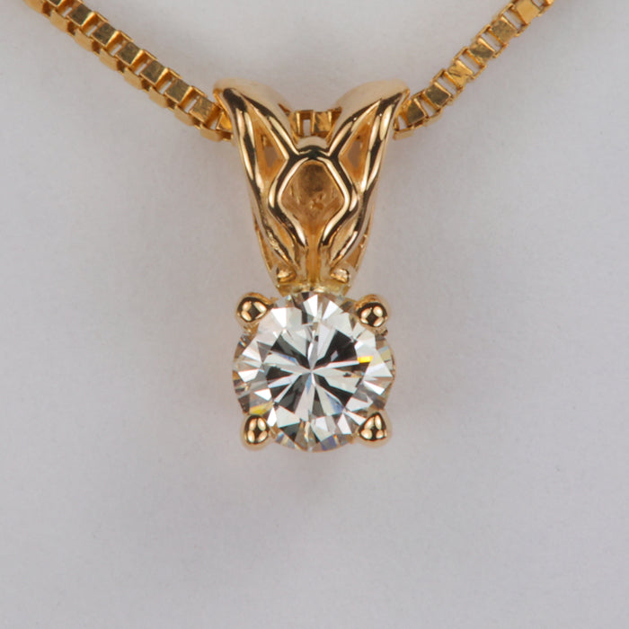 estate yellow gold pendant with diamond