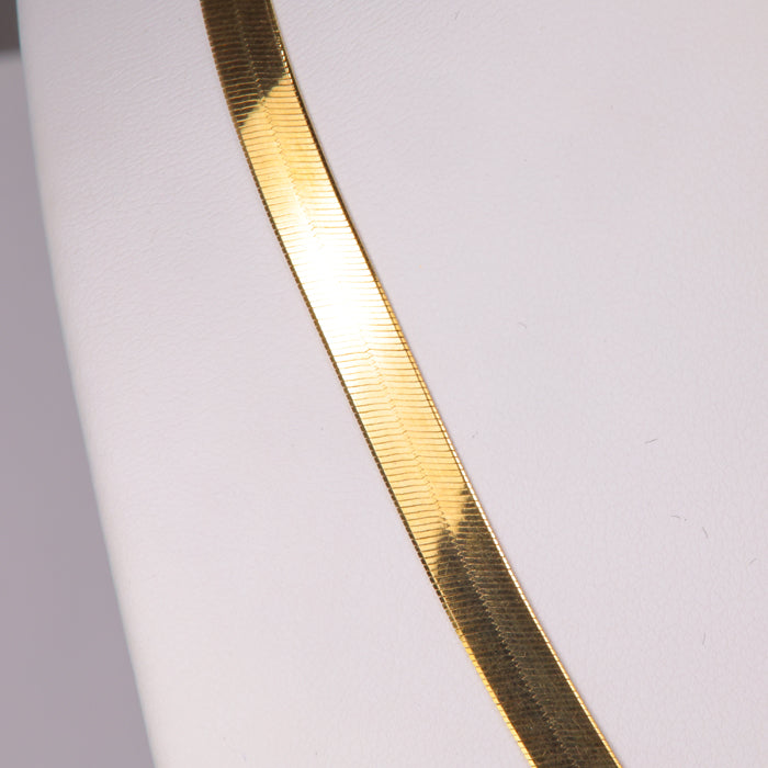 double herringbone yellow gold estate chain