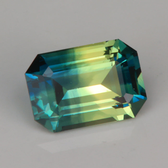 emerald cut blue green yellow sapphire