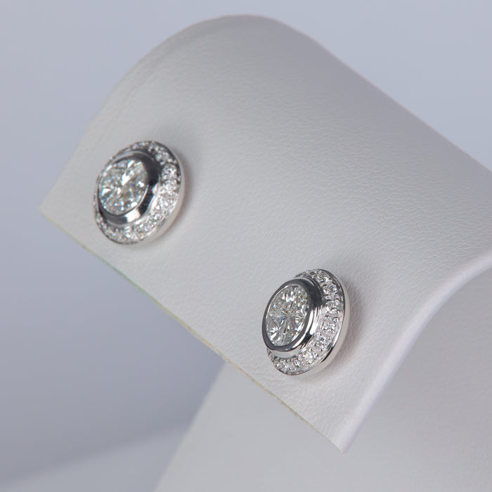 white gold diamond stud earrings