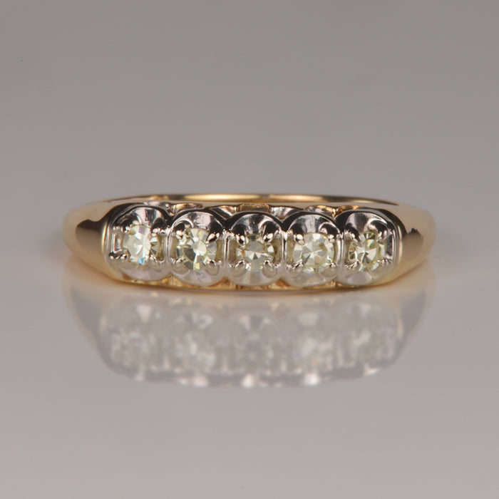 yellow gold ring with diamonds