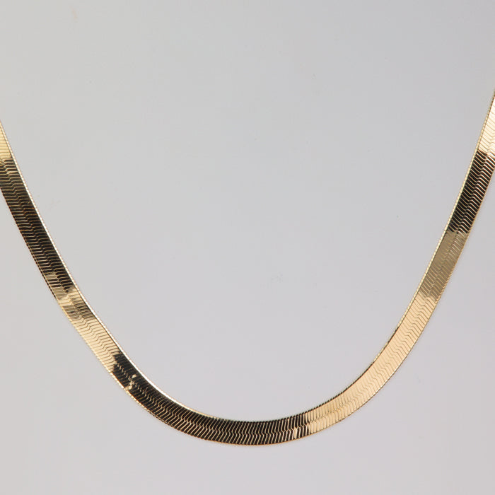 yellow gold herringbone link chain