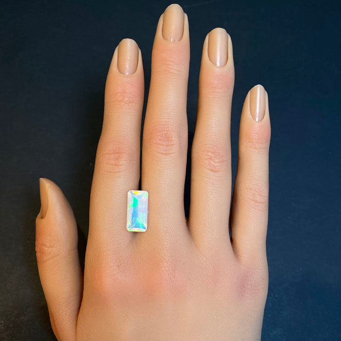 hydrophane faceted opal gem
