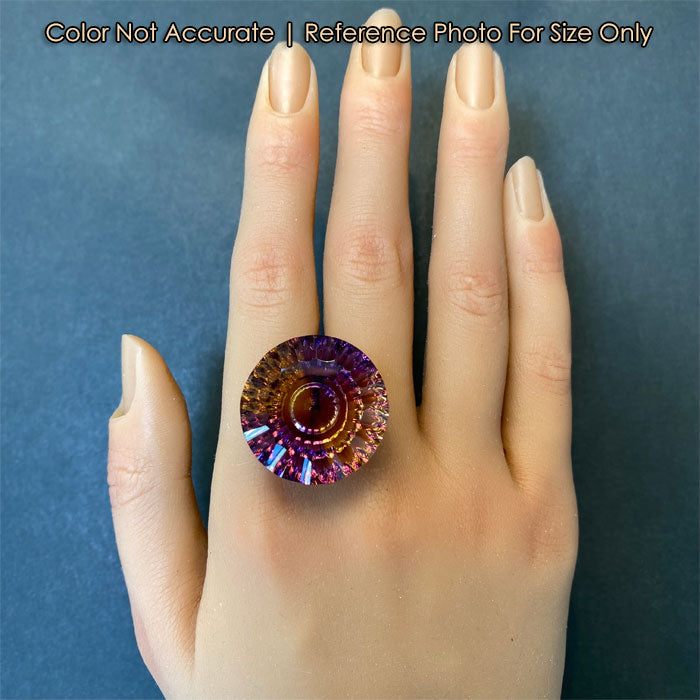 purple and yellow fantasy round ametrine